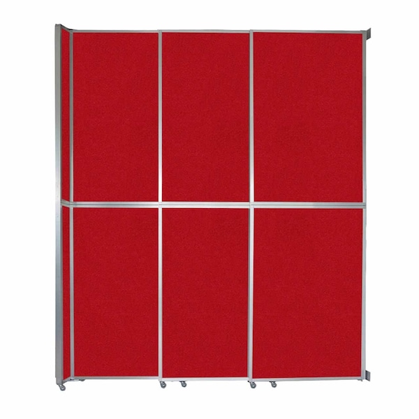 Operable Wall Sliding Room Divider 9'9" x 12'3" Red Fabric